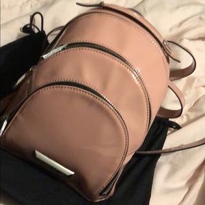 Blush pink back pack with duster bag